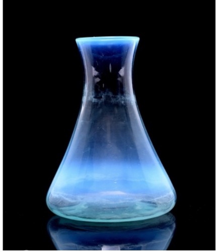Opalescent flask form vase