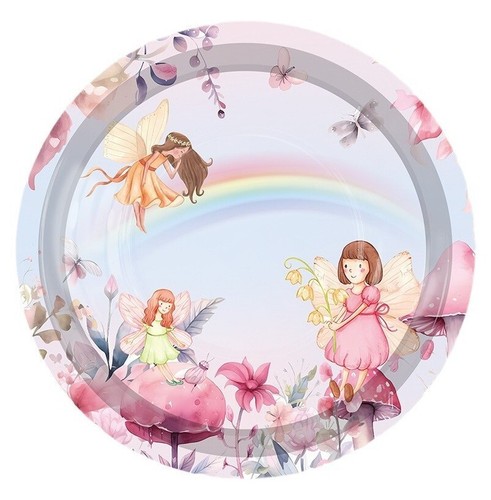 Fairy plate floral birthday - plate,