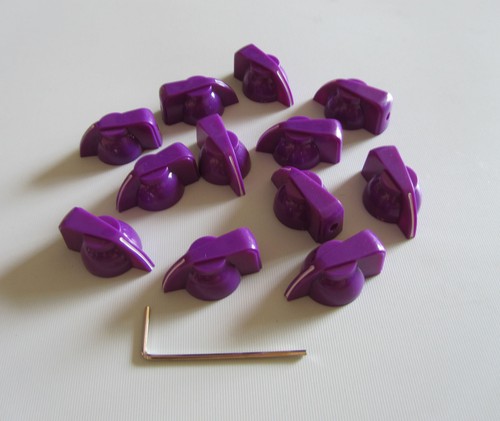 12x purple chicken head - head, knob