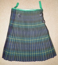 Vintage Heavy Weight Wool Gordon Modern Tartan Kilt 28-32" Waist 25" Drop