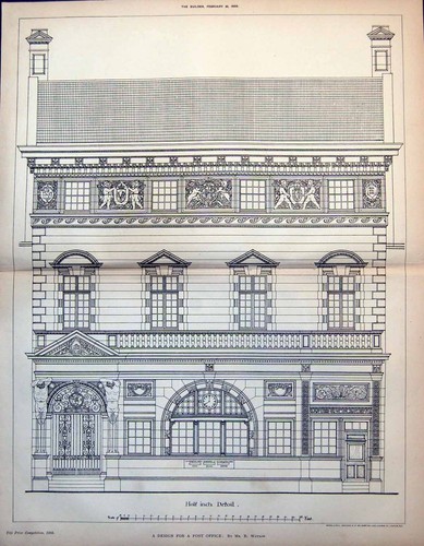 Old design for post office - post,