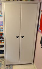 Kids Argos Mia 2 Door Wardrobe White with Heart Handles