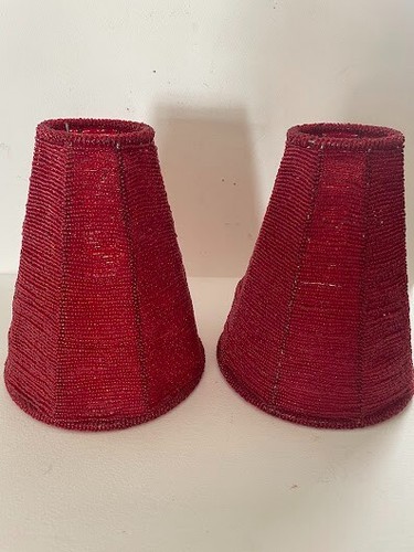 Red large beaded lamp - 2x,