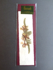 BOOKMARK Harrods of Knightsbridge LONDON English Handmade Pressed Flowers Unused