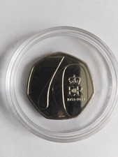 Platinum jubilee 50p coin - platinum,