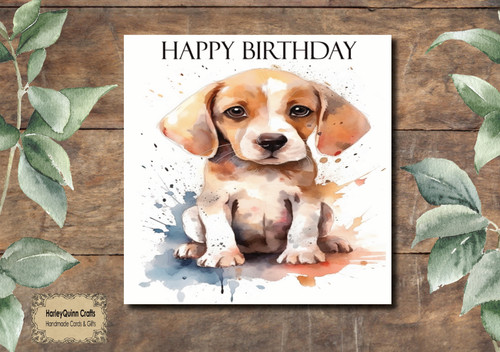 Dog 095 birthday card - birthday, beagle