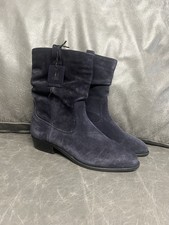 Next Women's Suede Navy Forever Comfort® Suede Slouch Ankle Boots UK Size 5 BNWT