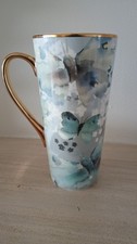 Fox & Ivy Tall Latte Mug Butterfly Watercolour Design Gilded Handle Coffee Tesco