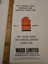 Vintage 1960s WASO Car Accessories Catalogue Petrol Cap Steering Locks Roof Rack