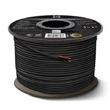 Speaker Cable 2 Core 50m Roll 2.5mm Insulated Black Wire 100v Line 30a - BSC51