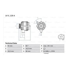 STOCK CLEARANCE ALTERNATOR -120amp FOR W203 C200 KOMPRESSOR 00-