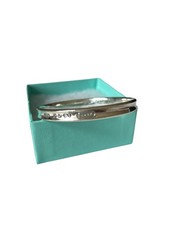 Tiffany & Co. SMALL Silver 1837 Oval Concave Bangle Bracelet, UK Hallmarks 1997