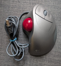 Logitech Trackman Trackball USB Wired Ergonomic Mouse Stress Relief For Hand ...