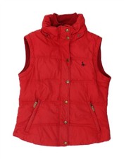 JACK WILLS Womens Padded Gilet UK 10 Small Red Nylon BX09