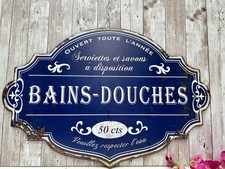 Blue bathroom sign - bathroom, french