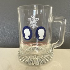 Prince Charles And Diana Commemorative Glass Tankard