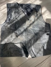 black leather bikers vest size