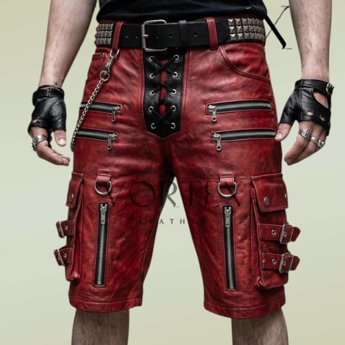 Men red genuine leather - men's,