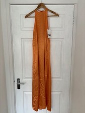 zara orange satin silky