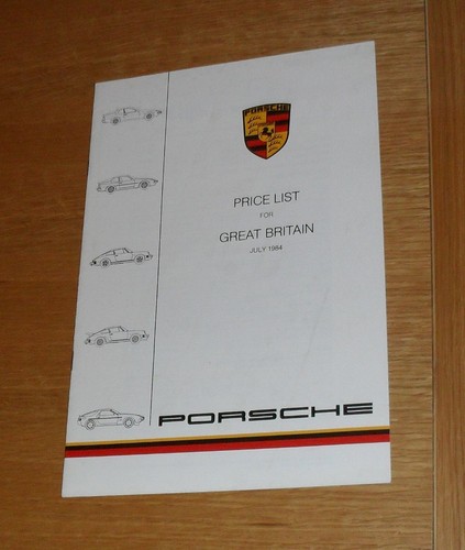 Porsche price guide 1984 - porsche, 924