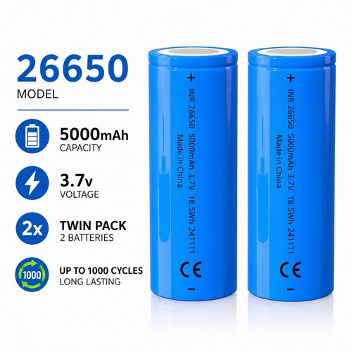 5000mah 26650 flat top - flat,
