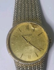 Vintage Imado Mens 17 Jewels Mechanical Watch Gold Tone Mesh Bracelet Working
