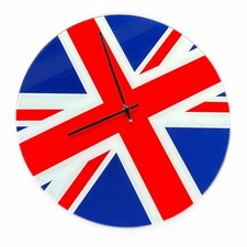 *RARE* Vintage Retro Union Jack Glass UK Flag IKEA Clock SKYFFLA 21603 (35cm)