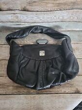 Oushka London Leather Handbag Medium Slouchy Tote  Black