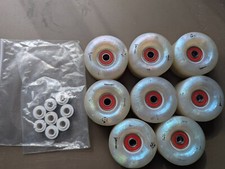 8 x Luminous Light Up Roller skate Wheels 97A 58mm with bearings & magnets