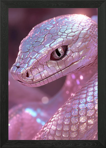 Pink glitter snake - glitter,