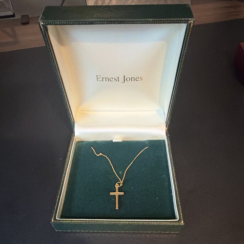 9ct gold ernest jones cross - gold,