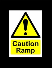 CAUTION RAMP sign or sticker