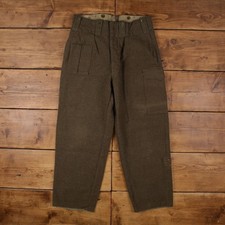 Vintage Military Pants Trousers 34x29 60s A.B.L Olive Battle Dress Wool Mens
