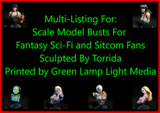 Fantasy, Sci-Fi, Fiction Girls 3D Printed Scale Resin Model Busts by Torrida