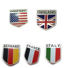 1x Flag Logo Car Emblem Metal