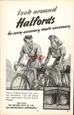 HALFORDS Bicycles & Cycling Accessories ADVERT #6 Vintage 1948 Print Ad 686/50