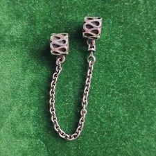 Genuine 925 Silver Pandora Moments Raindrop Safety Chain