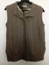 Per una Medium Reversible Knitted Gilet With Faux Fur Brown Bodywarmer Jacket