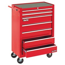 DIY Tool Cabinet Rolling Storage Chest Portable 7 Drawer Workshop Equipment Red