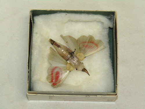 German antique moth spun glass - german,
