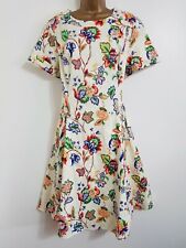 NEW Debenhams Plus Size 16-28 Cotton Red Green Blue Cream Floral Midi Tea Dress