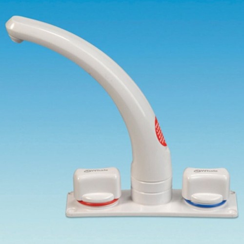 White mixer tap - white, long