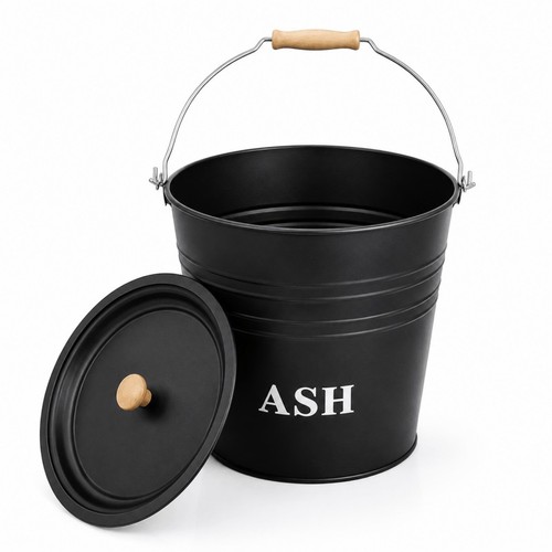 12l ash bucket with lid - 12l,