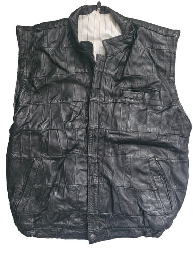 Leather gilet jacket mens - leather,