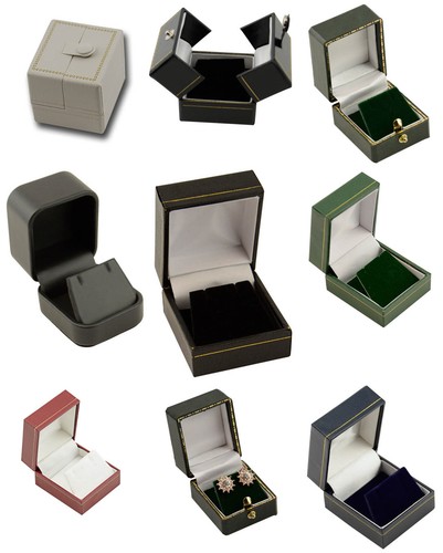 Luxury leatherette earring box - leatherette,