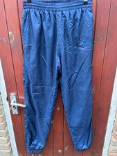 Adidas Retro Blue Shell Suit Tracksuit Bottoms Vintage Sportswear 34/36