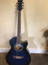 Freshman RENOCBL Guitar, Blue Electro Acoustic, super low action