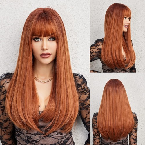 Haircube auburn wig with bangs - haircube,