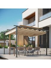 OutSunny Pergola 3.5m x 3.5m Durable Outdoor Furniture Black & Beige