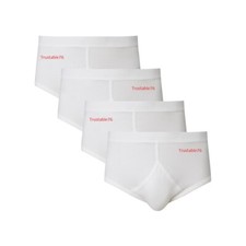 Mens Executive 100% Cotton White Y Fronts Briefs Size Medium to 5XL (Made in UK)